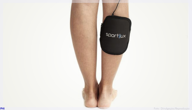 Sportllux tem LED vermelho e infravermelho para aliviar dor nas pernas após corrida